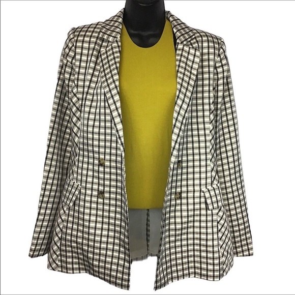 EXPRESS X Negin Mirsalehi plaid boyfriend Blazer - Picture 3 of 16